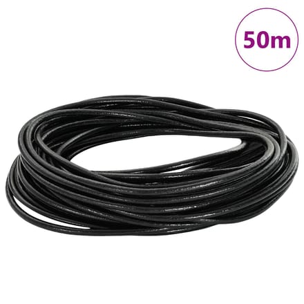 vidaXL Leren Koord 1 Zwart Ø3 mm x 50 m Leer