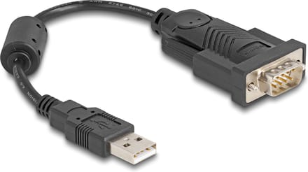 Delock USB 2.0 Adapter [1x USB-A 2.0 stekker - 1x Serieel 9-polig] 61549 0.25 m Met Ferrietkern