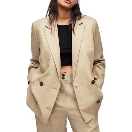 AllSaints Petra Blazer Light Beige Größe: 40 | Blazer Outlet | Damen | Braun
