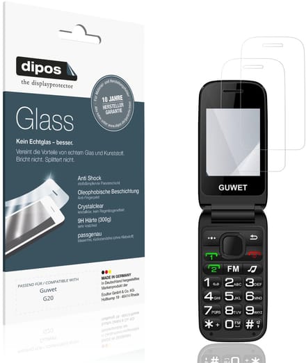 dipos – 2x Pantserfolie geschikt voor Guwet G20 | 9H Screenprotector