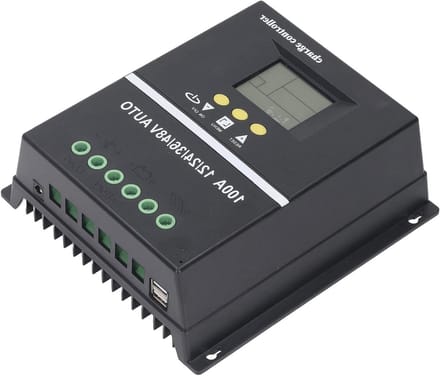 MPPT Zonne Laadregelaar - Solar Controller Energie Manager - Energie Opslag Optimaliseren - Hoge Efficiëntie Tracking - 100A - Grijs