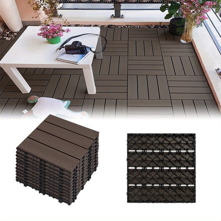 30x30 cm Lichtbruine WPC Terrastegels – 22 Stuks (1,98 m²) – Kliksysteem