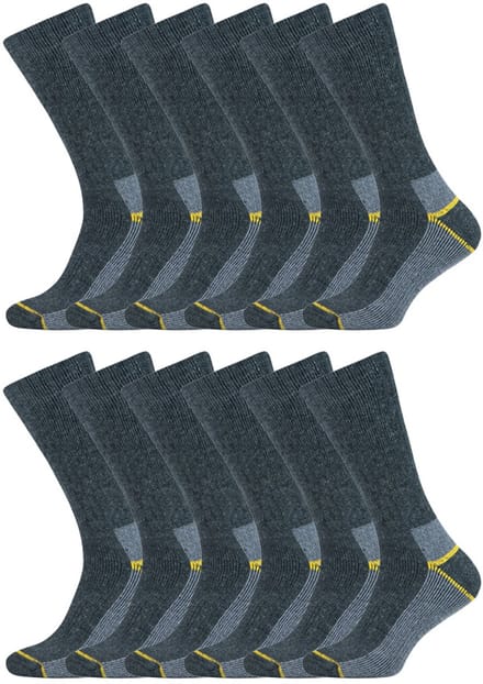 Stapp Yellow Thermo Werksokken | Grijs | Warme Wollen Werksokken | Maat 39–50