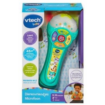 Vtech Baby Dierenvriendjes Microfoon - Interactieve Microfoon - Educatief Baby Speelgoed - Licht & Geluidseffecten - Vanaf 1 Jaar