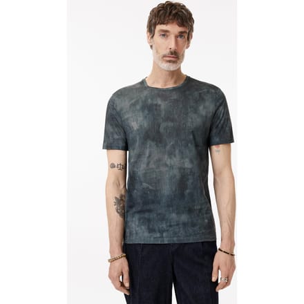 John Varvatos Patino Regular Fit Ss Crew With Digital Lake Blue Größe: S | Basic T-Shirts Outlet | Herren | Blau