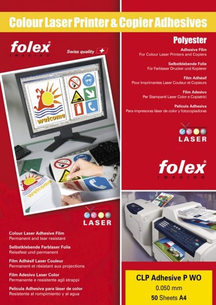 FOLEX zelfklevende laserfolie A4 wit glanzend voor kleurenlasers