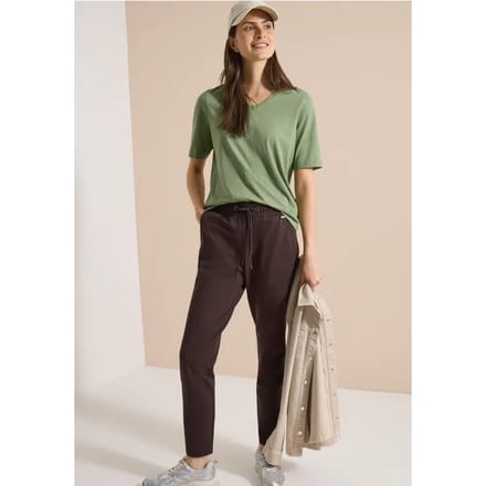 Broek met Mid Waist-taille en smalle pijpen in casual pasvorm