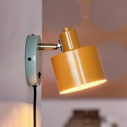 Dyberg Larsen wandlamp Ocean, curry/turkoois, uitsteek 21 cm