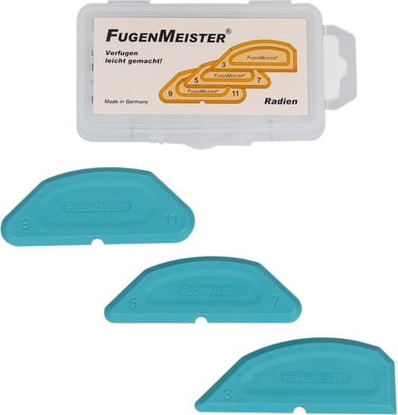 Fugenmeister Joint Smoother Radien 2 kitspatelset - 3 stuks flexibel - voor afwerking kitvoegen