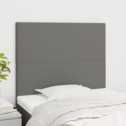 vidaXL - Hoofdbord - donkergrijs - 100x5x118/128 - cm - Stof