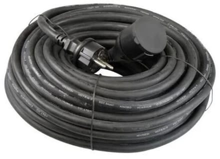 Verlengsnoer - 25meter neopreen - 3x2,5mm H07RN-F zwart