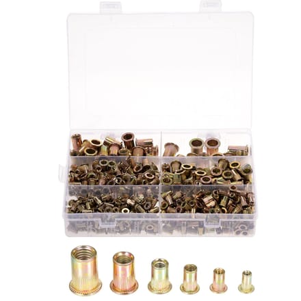 500 STUKS Klinkmoer Set Metrische Draad Rivnut Assortiment M3 M4 M5 M6 M8 M10 goud