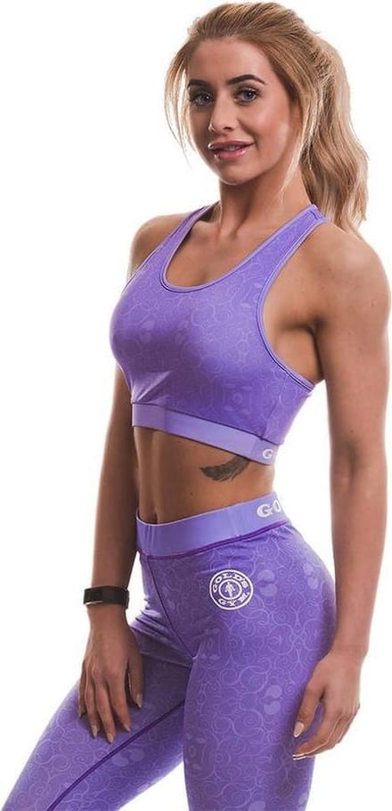 Gold's Gym Ladies Pattern Printed Sports Crop Top - Lilac - M