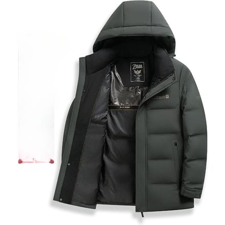 Hiver Nouvelle Doudoune Homme Mi-longue Chaude Veste Homme XXXXL black