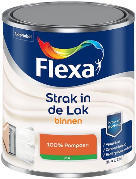 Flexa - Strak In De Lak Binnenlak Mat - 100% Pompoen - Mengverf - 1 L
