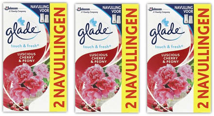 Glade Touch & Fresh - Navulling Duo - Cherry & Peony 2 x 10 ml - 3 x