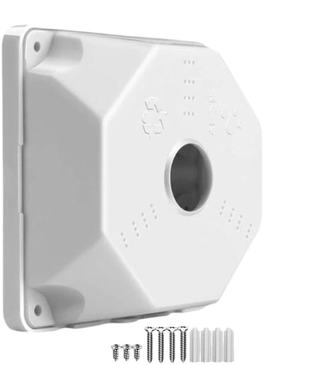 Camera Aansluitdoos - Montagebeugel Houder - Kabel Organisatie - Stevige Bescherming - 13x13x5 cm - Wit
