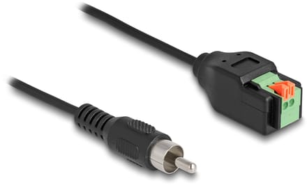 Delock Cable RCA male to Terminal Block Adapter with push button 15 cm
