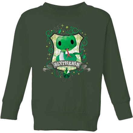 Harry Potter Kids Slytherin Crest kindertrui - Donkergroen - 98/104 (3-4 jaar)