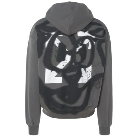 Gebroken witte teddy arrow skate-fit staalgrijze hoodie