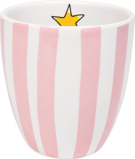 Blond Amsterdam, Even Bijkletsen Mini Mok roze streep zonder oor, 0,2L