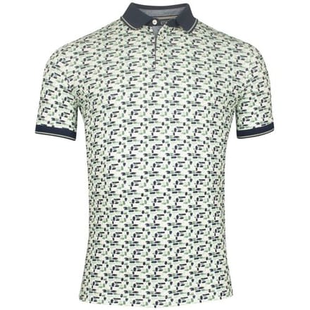 Baileys Polo Piqué Allover Brush Stroke Pattern Misty Green / male