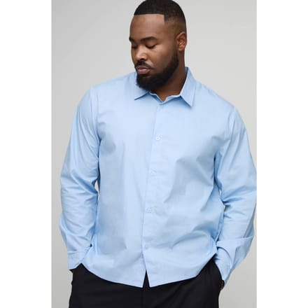 Plus Regular Fit Oxford-shirt in Wit | Light Blue | Size 2XL