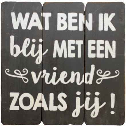 Tekstbord - Wat ben ik blij met een vriend zoals jij!