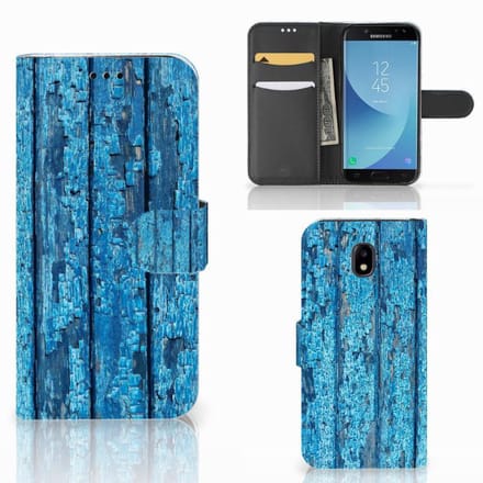 Samsung Galaxy A30 Book Style Case Wood Blue