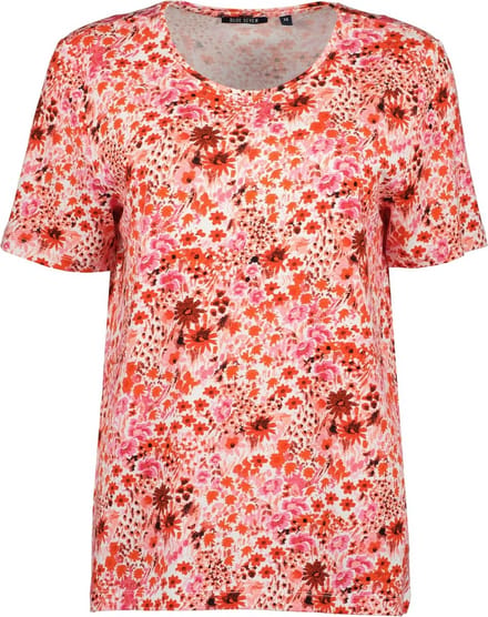 Blue Seven shirt dames - KM - rood/roze bloem print - 105743 - maat 42