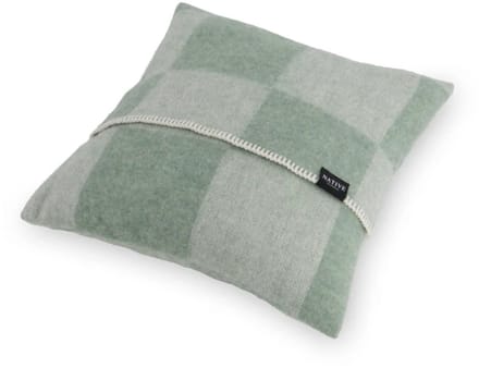 WOOOL Kussen - CHECKERBOARD (Groen) - 45x45cm - 100% Wol