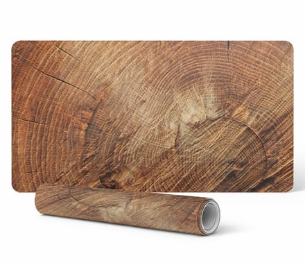 Antislip bureauonderlegger met boomringprint 120x60 cm