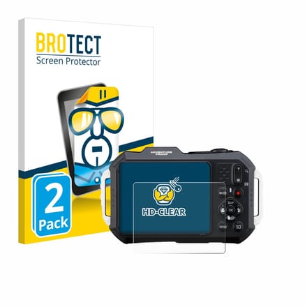 BROTECT - Screenprotector voor Ricoh Pentax WG-1000 - Folie Beschermfolie transparant 2 Stuks