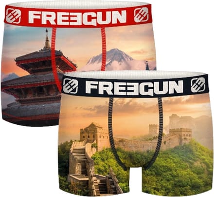Freegun boxershorts microvezel - 2-pack heren boxershorts - maat S - Duo Azië