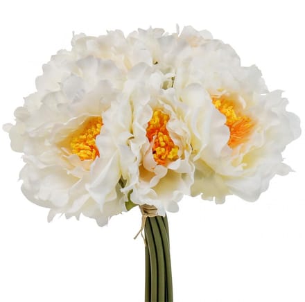 Pioenrozen Kunst Pioenrozen Wit Geel Kunstbloemen 7 Stuks, 7 Stück