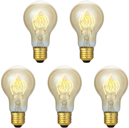 SPL E27 LED Lamp 5W 3 Staps Dimbaar - Extra Warm Wit - LED Filament - Amber - Vervangt 39W - 5 Stuks