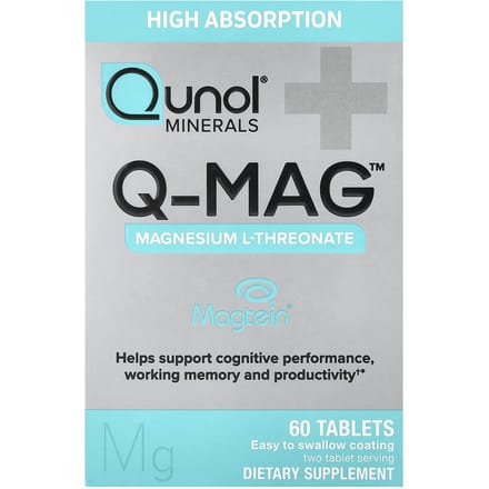 Qunol, Q-MAG™, Acide L-Thréonique de Magnésium, 60 comprimés (72 mg par comprimé)