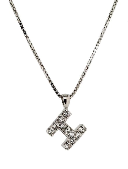 Orphelia Zilver Alphabet hanger met ketting 42 cm Zirconium