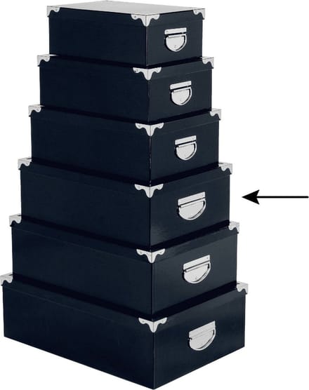 5Five Opbergdoos/box - donkerblauw - L40 x B26.5 x H14 cm - Stevig karton - Bluebox