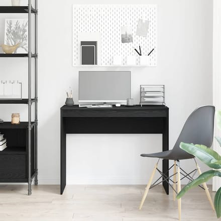 vidaXL - Bureau - Zwart - Eiken - 90x40x72 - cm - Bewerkt - Hout