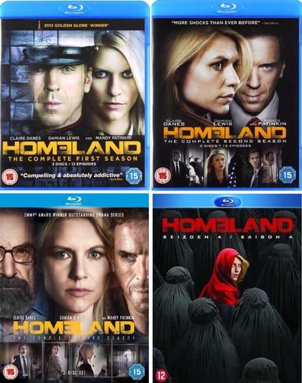 Homeland - Season 1-4 [Blu Ray] (import zonder NL ondertiteling)