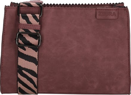 Zebra Trends Merel Crossbody Schoudertas - Trendy Zebra print Schouderband - Bordeaux rood