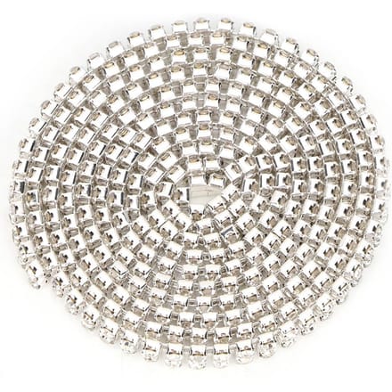 1m DIY Wikkelrol Kristal 3mm Strass Ketting Sierlint Decoratie Knutselen (wit) gray