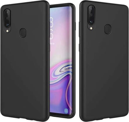 Soft Backcover Hoesje Geschikt voor: Samsung Galaxy A21 - Silicone - Zwart