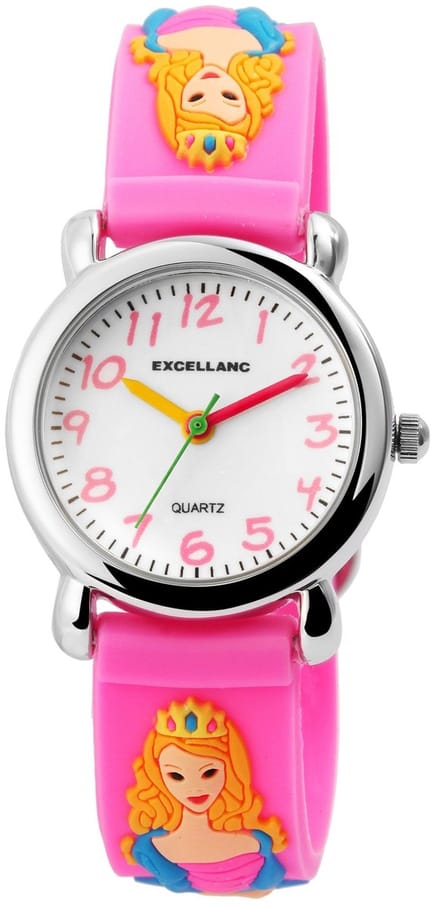 EXCELLANC Excellanc kinderhorloge zilverroze, Mineralglas