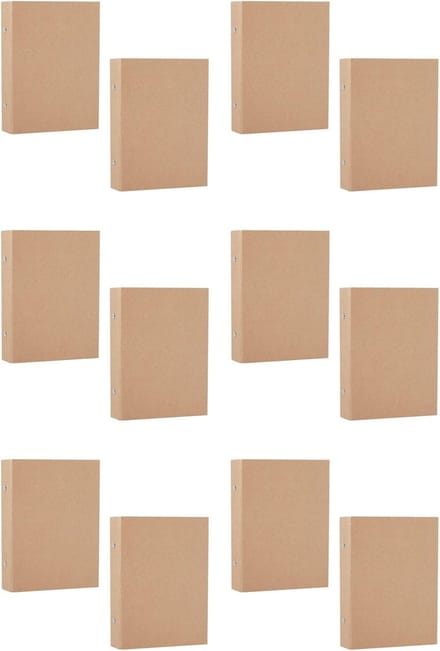 Hervulbare Ringbanden - Losbladige Mappen - Documenten Organiseren - Set van 12 stuks - A5 Formaat - Natuurlijk Kraft