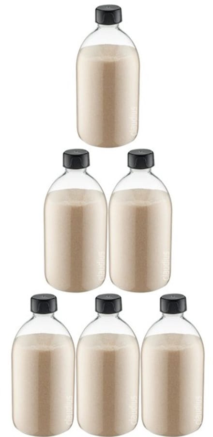 Scrubzout Amandel 650 gram - Fles met zwarte dop - set van 6 stuks - Hydraterende Lichaamsscrub