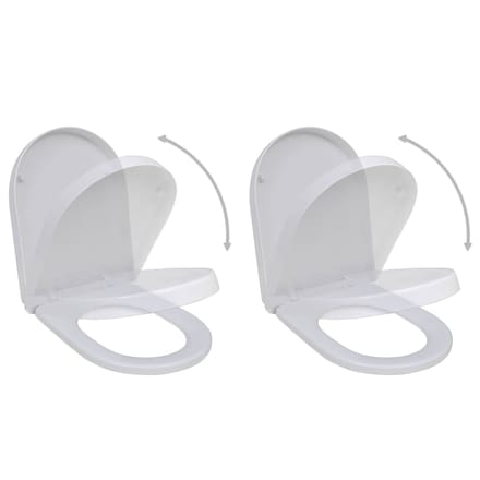 vidaXL - Toiletbrillen - met - soft-close - deksels - 2 - st - kunststof - wit