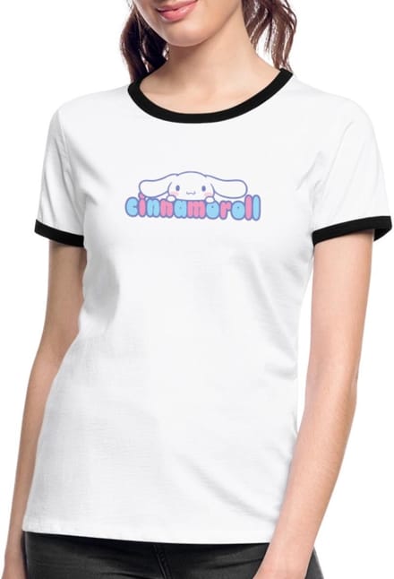 Cinnamoroll Gluurt Over De Letters Vrouwen Contrast Shirt