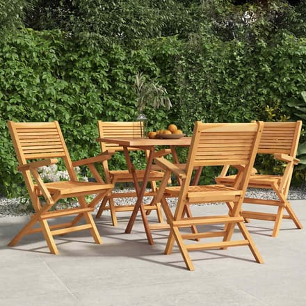 vidaXL - Klapstoelen - 4 - stuks - 55x62x90 - cm - Massief - teakhout